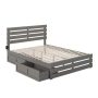 AFI Oxford Queen Bed with Footboard and USB Turbo Charger with 2 Extra Long Drawers in Grey - Image 1