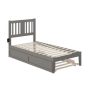 AFI Tahoe Twin Bed with USB Turbo Charger and Twin Trundle in Grey - Image 1