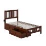 Tahoe Twin Bed with Footboard and 2-Drawers in Walnut - Image 1