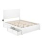 NoHo White Queen Bed w/ Footboard and 2-Drawers - Image 1
