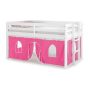 Alaterre Furniture Jasper Twin Junior - Loft Bed, White Frame and Pink/White Bottom Playhouse Tent - Image 1