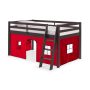 Alaterre Furniture Roxy Espresso Junior Loft w/ Red Bottom Tent - Image 1