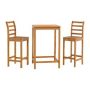 Alaterre Furniture Brandon Acacia Wood Outdoor Bar Height Bistro Set, Set of 3 - Image 1