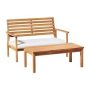 Alaterre Furniture Orwell 2-Piece Acacia Wood Outdoor Patio Conversation Set with Bench with Cushion and Cocktail Table - Image 1