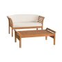 Alaterre Furniture Stamford 2-Piece Eucalyptus Wood Outdoor Patio Conversation set with Bench and Coffee Table - Image 1