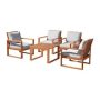 Alaterre Furniture Weston 5-Piece Eucalyptus Wood Conversation Seet with4 Outdoor Chairs with Gray Cushions and Cocktail Table - Image 1