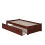 Atlantic Furniture Concord Twin Extra Long Bed w/ Footboard and Twin Extra Long Trundle in Walnut - Image 1