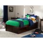 AFI Concord Walnut Twin Platform Bed with Flat Panel Foot Board and 2-Urban Bed Drawers - Image 1