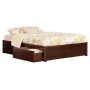 AFI Concord Walnut Queen Platform Bed with Flat Panel Foot Board and 2-Urban Bed Drawers - Image 1