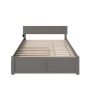 AFI Orlando Grey Queen Platform Bed with Footboard and Twin XL Trundle - Image 1