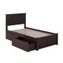 AFI Nantucket Espresso Twin XL Platform Bed with Flat Panel Foot Board and 2-Urban Bed Drawers - Image 1