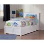 Atlantic Furniture Nantucket Twin Platform Bed w/ Flat Panel Foot Board and Twin Size Urban Trundle Bed in White - Image 1