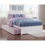 AFI Nantucket White Queen Bed with Footboard and Twin Extra Long Trundle - Image 1