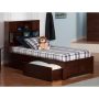 AFI Newport Walnut Twin XL Platform Bed with Flat Panel Foot Board and 2-Urban Bed Drawers - Image 1