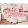 AFI Newport White Twin Platform Bed with Flat Panel Foot Board and 2-Urban Bed Drawers - Image 1