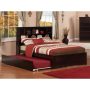 AFI Newport Espresso Full Platform Bed with Flat Panel Foot Board and Twin Size Urban Trundle Bed - Image 1