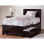 AFI Madison Espresso Twin XL Platform Bed with Matching Foot Board and 2 Urban Bed Drawers - Image 1