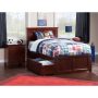 AFI Madison Walnut Twin XL Platform Bed with Matching Foot Board and 2 Urban Bed Drawers - Image 1