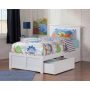 AFI Madison White Twin Platform Bed with Flat Panel Foot Board and 2 Urban Bed Drawers - Image 1