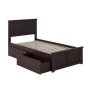 AFI Madison Espresso Twin Platform Bed with Matching Foot Board and 2 Urban Bed Drawers - Image 1