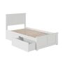 Atlantic Furniture Madison White Twin Platform Bed w/ Matching Foot Board w/ 2-Urban Bed Drawers - Image 1