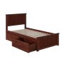 AFI Madison Walnut Twin Platform Bed with Matching Foot Board and 2 Urban Bed Drawers - Image 1