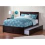AFI Madison Espresso Full Platform Bed with Flat Panel Foot Board and Full Urban Trundle Bed - Image 1