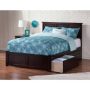 Atlantic Furniture Madison Full Platform Bed w/ Flat Panel Foot Board and 2-Urban Bed Drawers in Espresso - Image 1