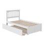 AFI Mission Twin Extra Long Bed with Footboard and Twin Extra Long Trundle in White - Image 1