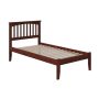 Atlantic Furniture Mission Walnut Twin Platform Bed w/ Open Foot Board - Image 1