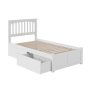 AFI Mission White Twin Platform Bed with Flat Panel Foot Board and 2-Urban Bed Drawers - Image 1