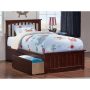 AFI Mission Antique Walnut Twin Platform Bed with Matching Foot Board with 2-Urban Bed Drawers - Image 1