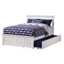 AFI Mission White Full Platform Bed with Matching Foot Board with Twin Size Urban Trundle Bed - Image 1