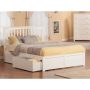 AFI Mission King Platform Bed with Flat Panel Foot Board and 2 Urban Bed Drawers in White - Image 1