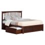 AFI Mission Walnut King Platform Bed with Flat Panel Foot Board and 2-Urban Bed Drawers - Image 1