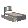 AFI Richmond Twin Extra Long Bed with Footboard and Twin Extra Long Trundle in Grey - Image 1