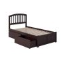 AFI Richmond Espresso Twin XL Platform Bed with Flat Panel Foot Board and 2-Urban Bed Drawers - Image 1