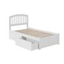 AFI Richmond White Twin Platform Bed with Flat Panel Foot Board and 2-Urban Bed Drawers - Image 1