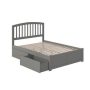 Atlantic Furniture Richmond Grey Full Platform Bed w/ Flat Panel Foot Board and 2-Urban Bed Drawers - Image 1