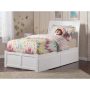 AFI Portland Twin XL Platform Bed with Flat Panel Foot Board and 2-Urban Bed Drawers in White - Image 1