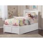 AFI Metro White Twin Platform Bed with Flat Panel Foot Board and 2-Urban Bed Drawers - Image 1