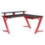 OSP Home Furnishings 54 inch L-Shaped Matte Red/Matte Black Computer Gaming Desk w/ USB Port - Image 1