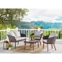 Alaterre Furniture Athens Brown 4-pc All-Weather Wicker Outdoor Conversation Set with Light Gray Cushions - Image 1