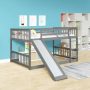 Qualler Gray Full over Full Bunk Bed with Slide and Ladder - Image 1
