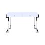 50 in. Rectangular White Modern Computer Desk, Silver - Image 1