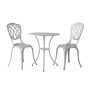 BALKENE HOME Palisade White 3-pc Cast Aluminum Round Outdoor Bistro Set - Image 1