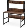 Witham 42 in. W Rectangular Brown Wood 3-Components Computer Desk with Hutch and Shelves for Small Space - Image 1