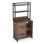 Atencio Rustic Brown 2-Drawer File Cabinet for Letter Size with Open Storage Shelves - Image 1