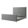 Inspired Home - Stefania Grey Linen Upholstered Platform King Bed - Image 1