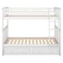 Qualler White Twin Adjustable Bunk Beds with Drawers - Image 1
